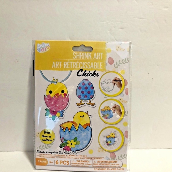 Greenbrier Holiday Nip Shrink Art 6 Pcs Set Chicks Yellow Wrap